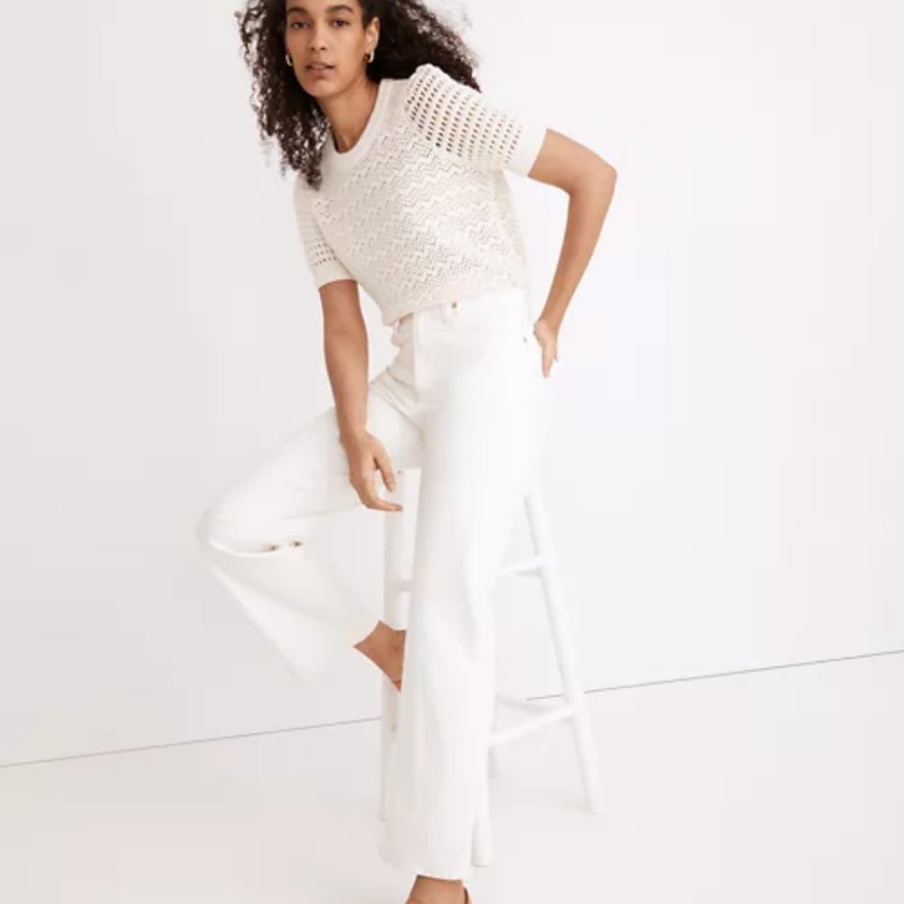 Madewell The Perfect Vintage Wide-Leg Crop Jean in Tile White